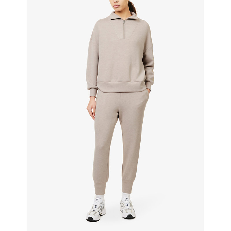 Womens Taupe Marl Hawley Relaxed-fit Stretch-woven Sweatshirt XS