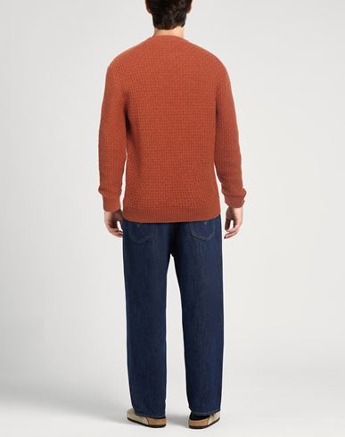 Zanone Man Sweater Rust Size 42 Virgin Wool