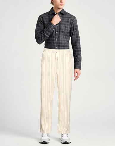 Man Pants Cream Size L Cotton, Polyester, Elastane
