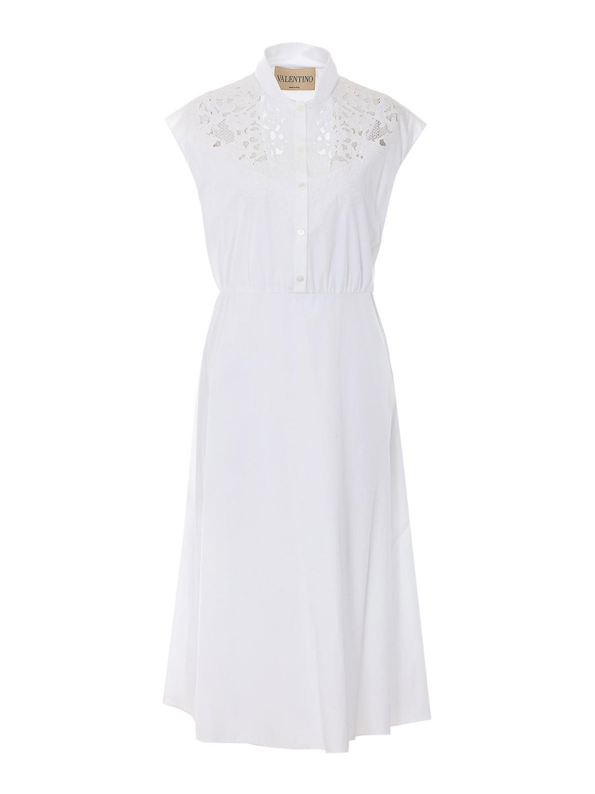 White Embroidered Midi Dress