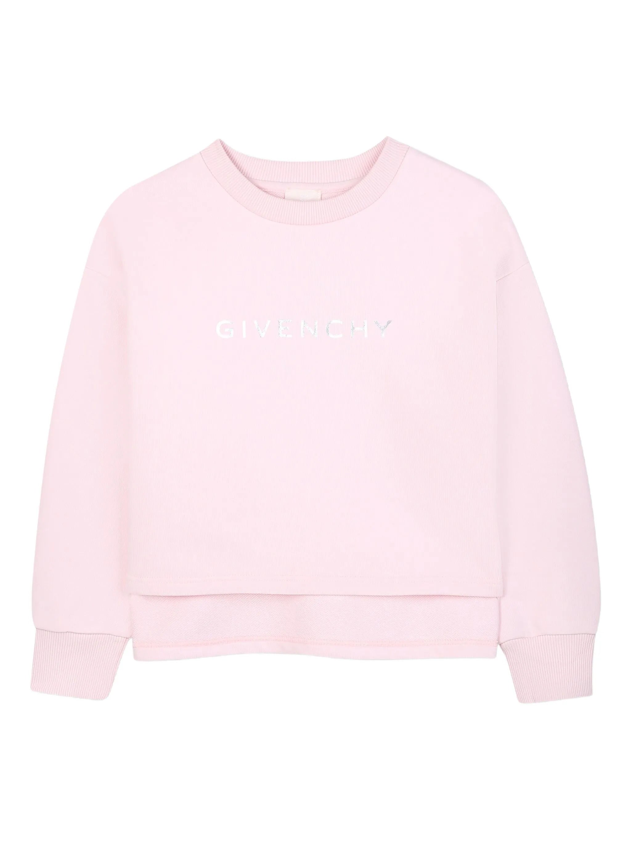 Girls' Mini Printed Logo Sweater with Ribbed Hems