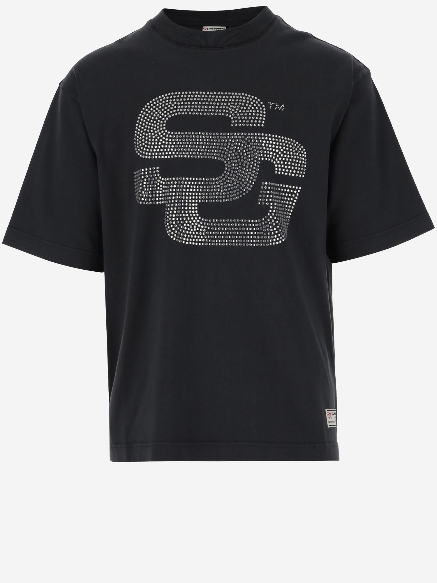 Rhinestone Logo T-Shirt — Black