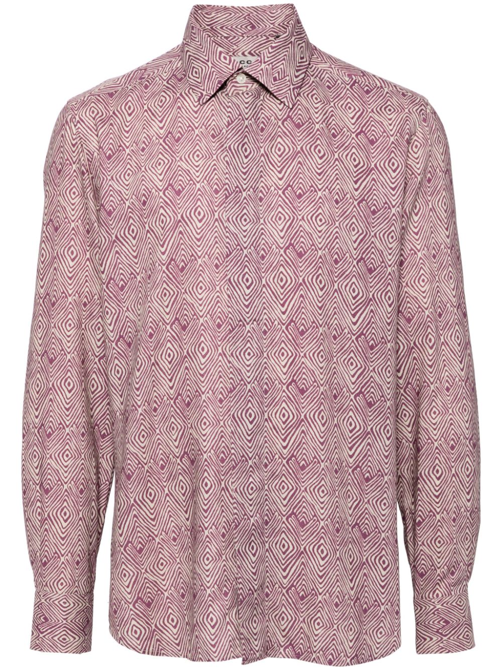 Geometric-print shirt - Purple