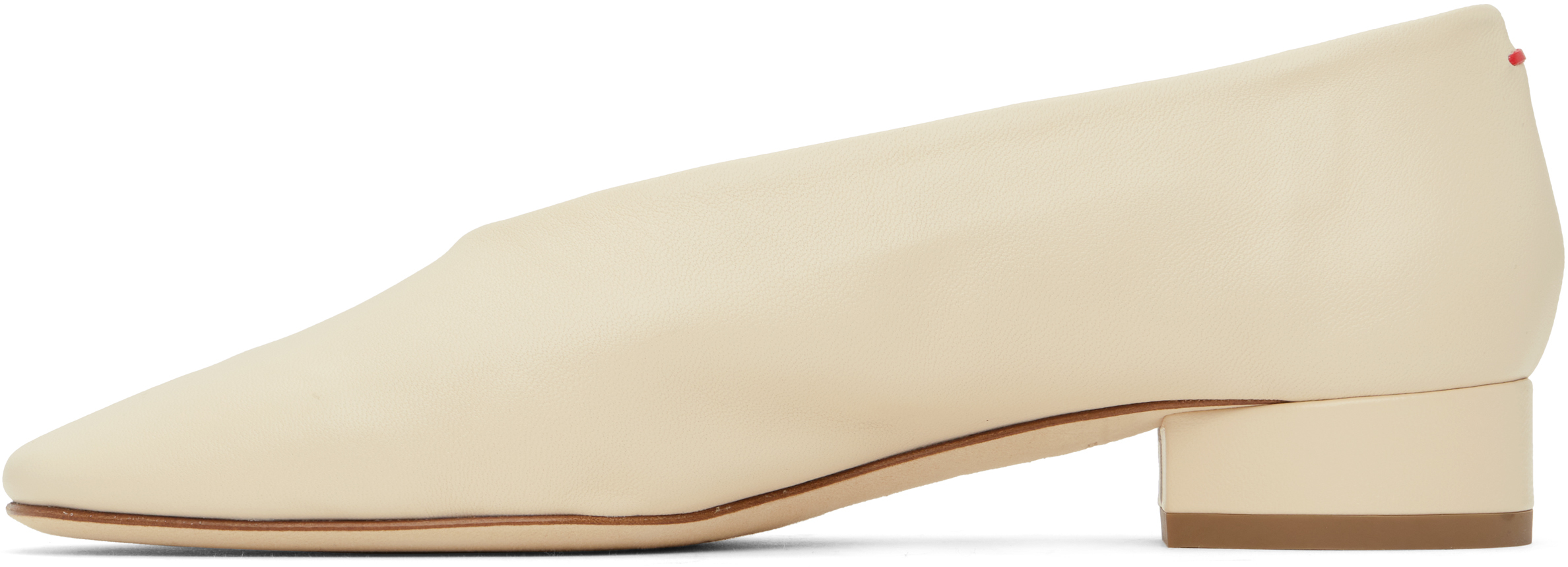 Aeyde Off-White Delia Leather Ballerina Flats