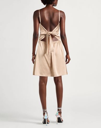 Woman Mini dress Beige Size 4 Polyester, Elastane