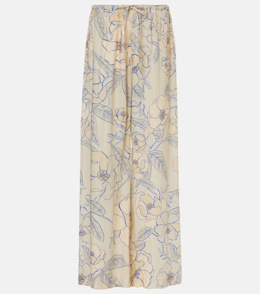 Floral wide-leg pants
