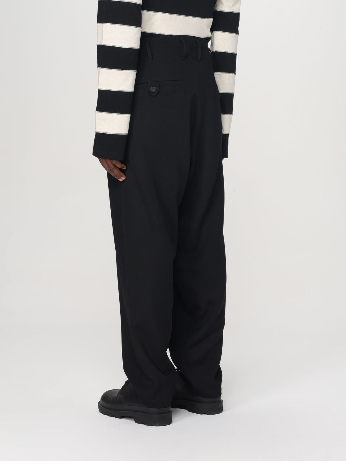 Wool tapered trousers - Black