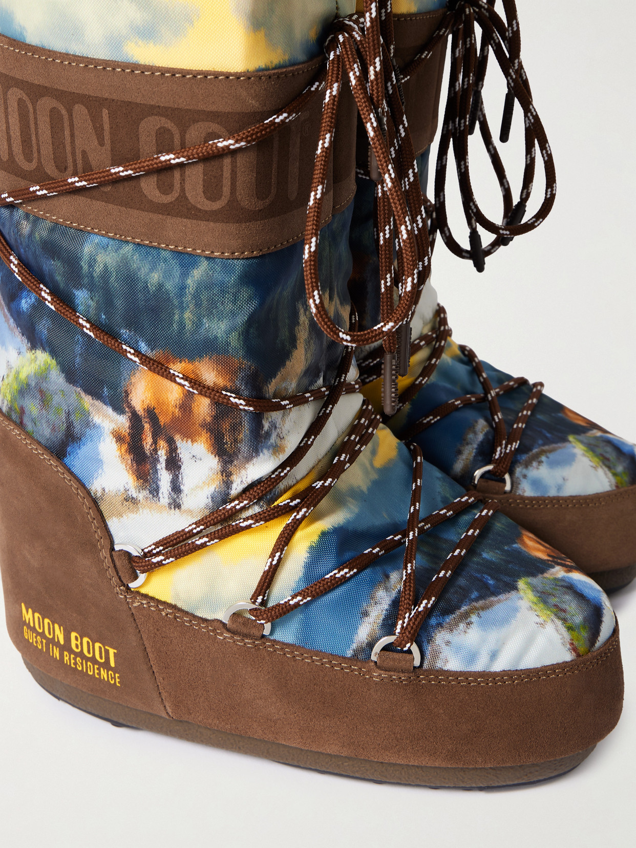 + Guest In Residence Icon Postcard Suede-trimmed Printed Shell Snow Boots - Brown
