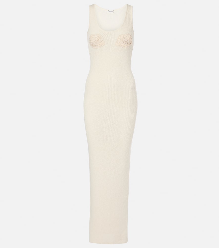 Crochet linen and cotton maxi dress