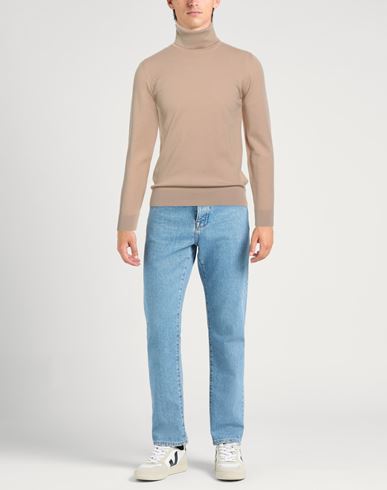 Man Turtleneck Beige Size 38 Merino Wool