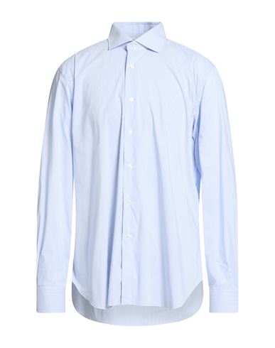 Man Shirt Sky blue Size 17 ¾ Cotton, Polyamide, Elastane