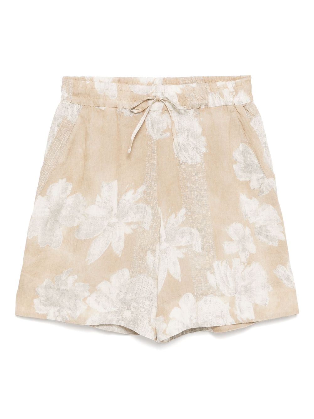 Floral-printed shorts - Brown