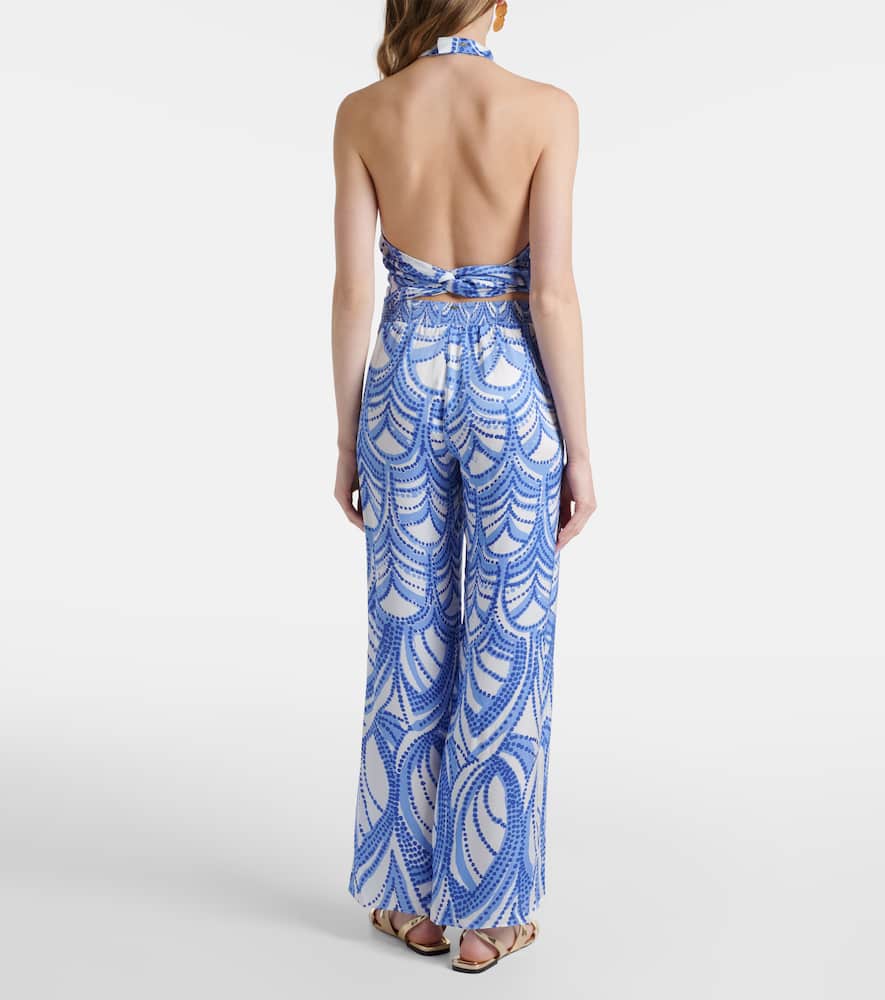 Cecile printed wide-leg pants