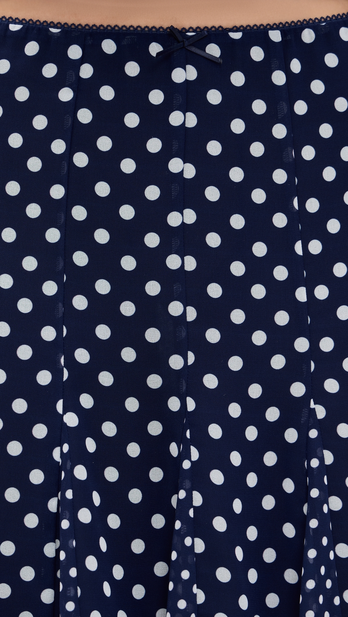 Mixed Godet Paloma Skirt Navy Dot