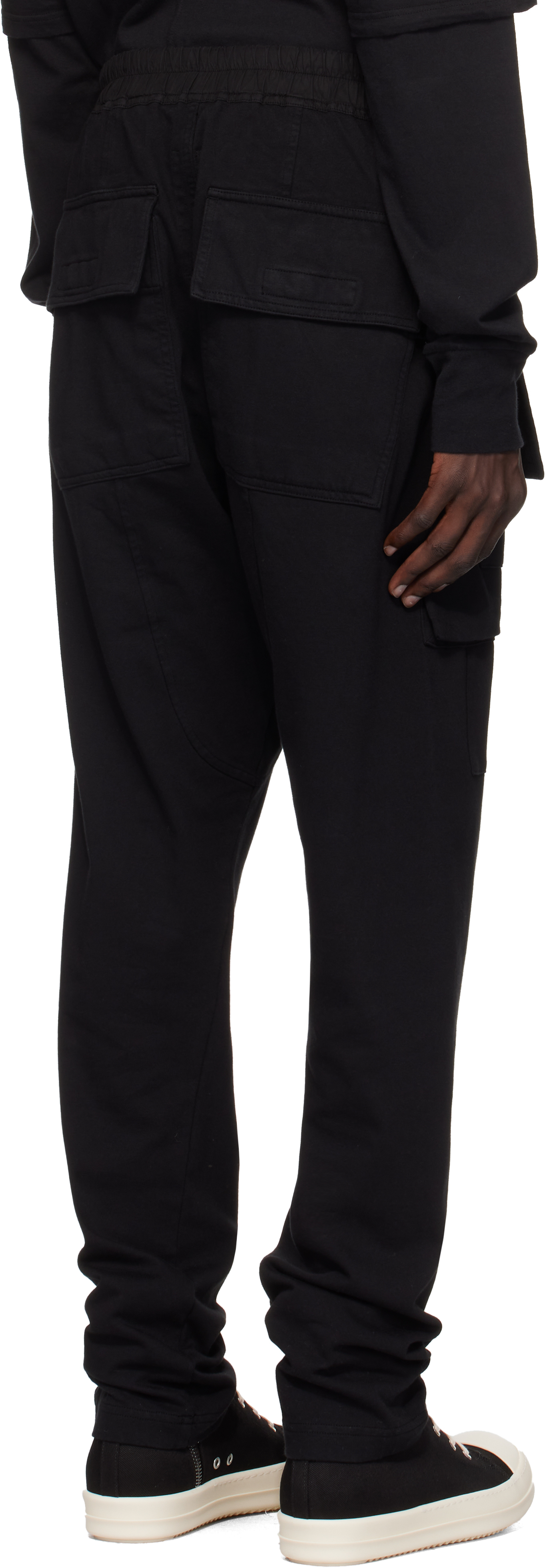 Rick Owens DRKSHDW Black Porterville Creatch Cargo Drawstring Shorts