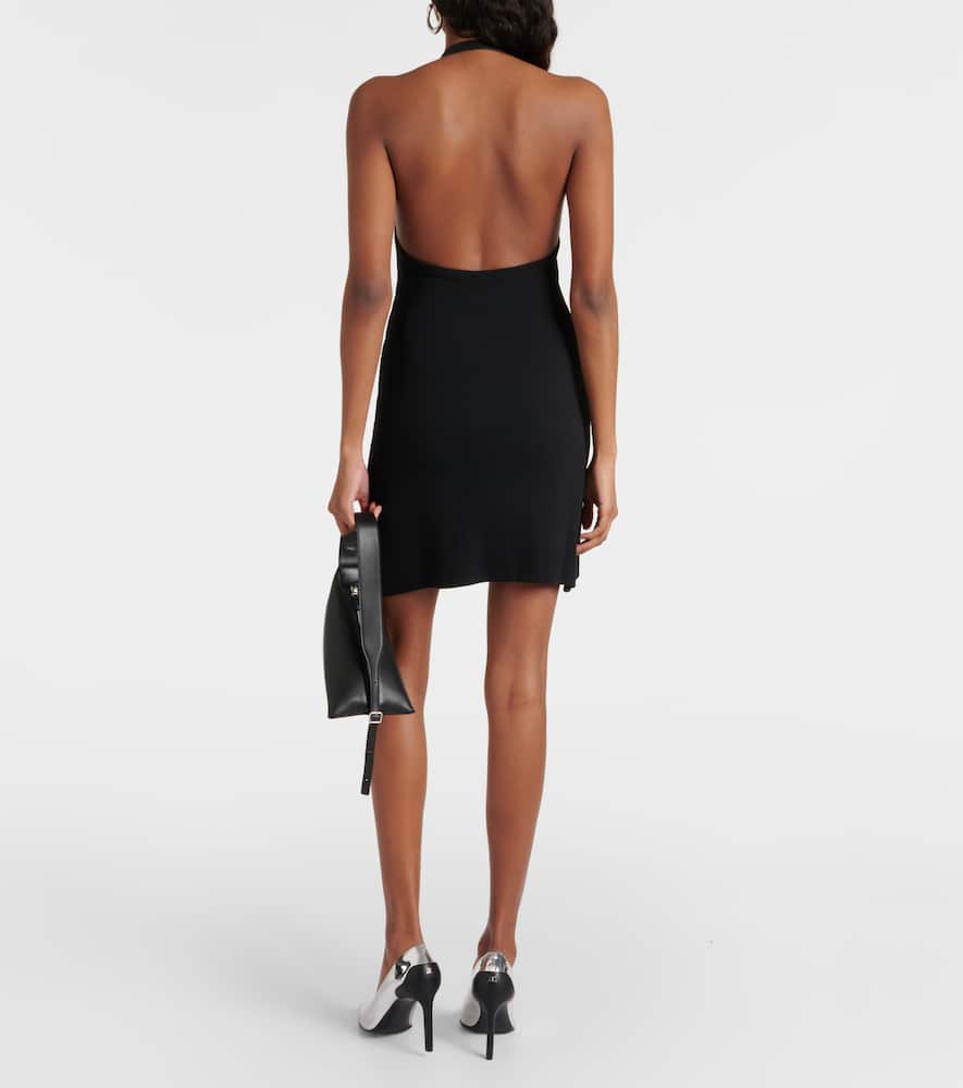 Courrèges Ribbed-knit cotton-blend jersey minidress