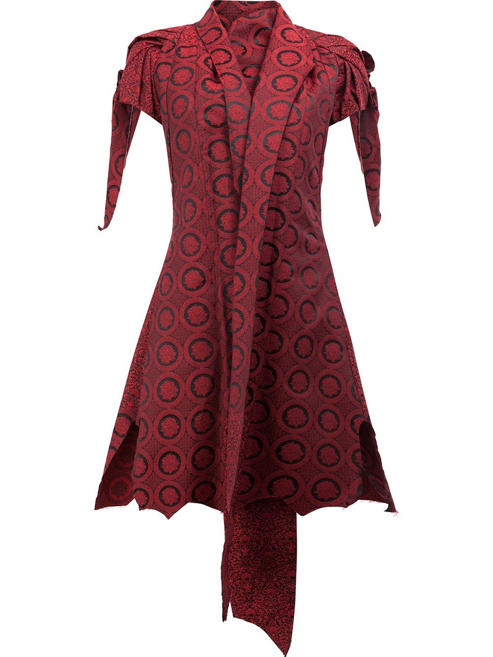 Shawl lapel shortsleeved jacket - Red