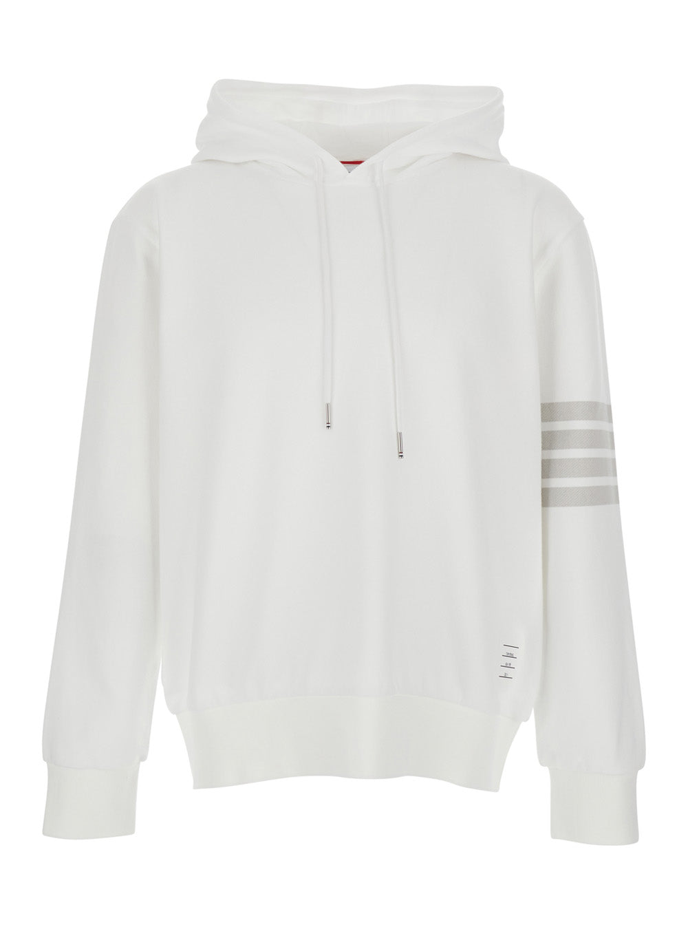 Cotton 4Bar Stripe Hoodie — White