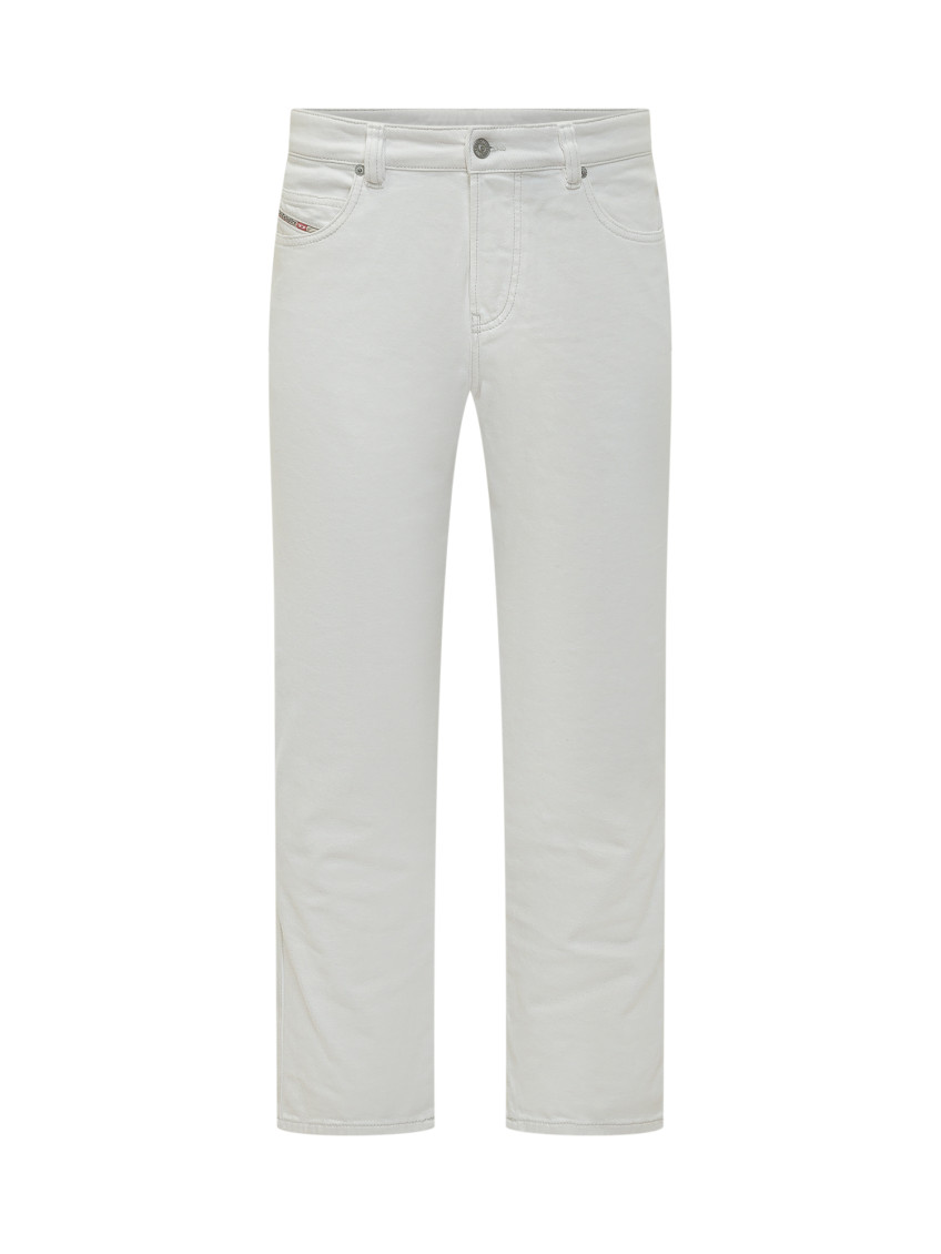 White Straight Mid Rise Jeans