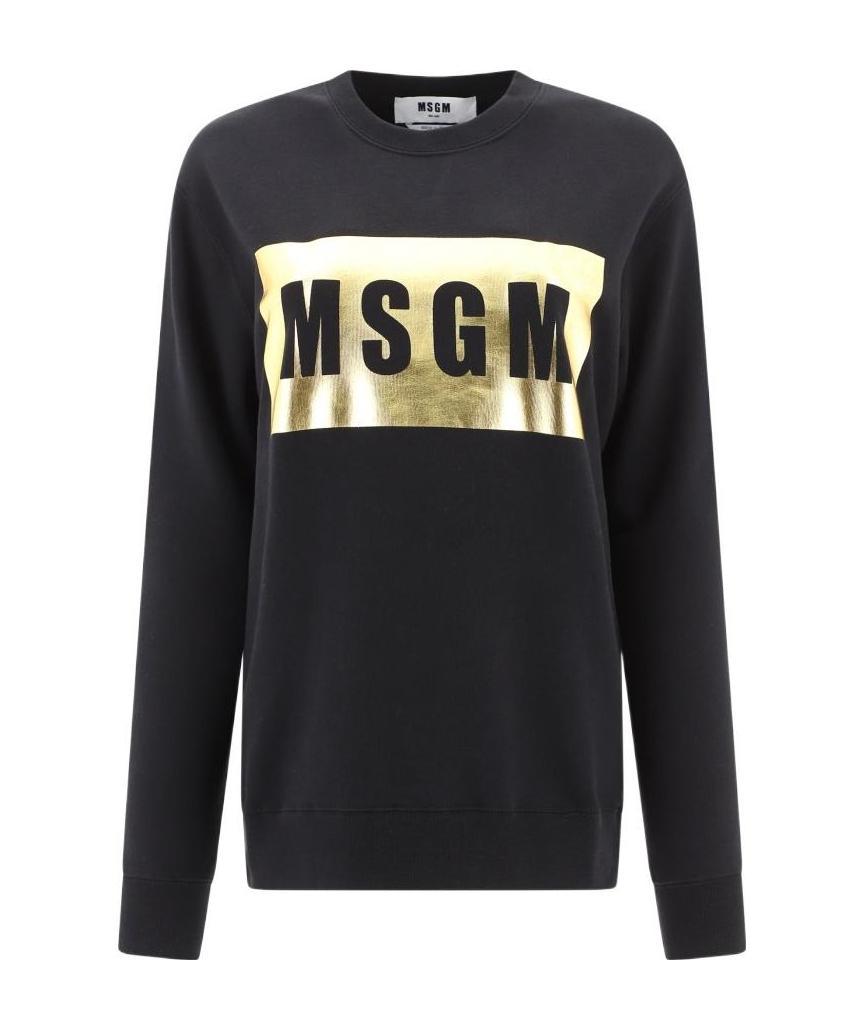 Metallic logo print sweatshirt