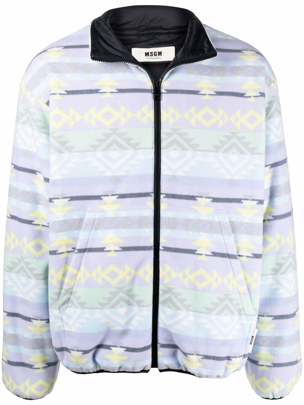 Zip-up funnel neck jacket - Purple