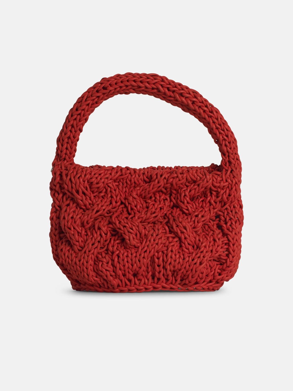 'Knit' Orange Leather Bag