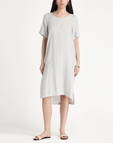 Woman Midi dress Light grey Size M Linen