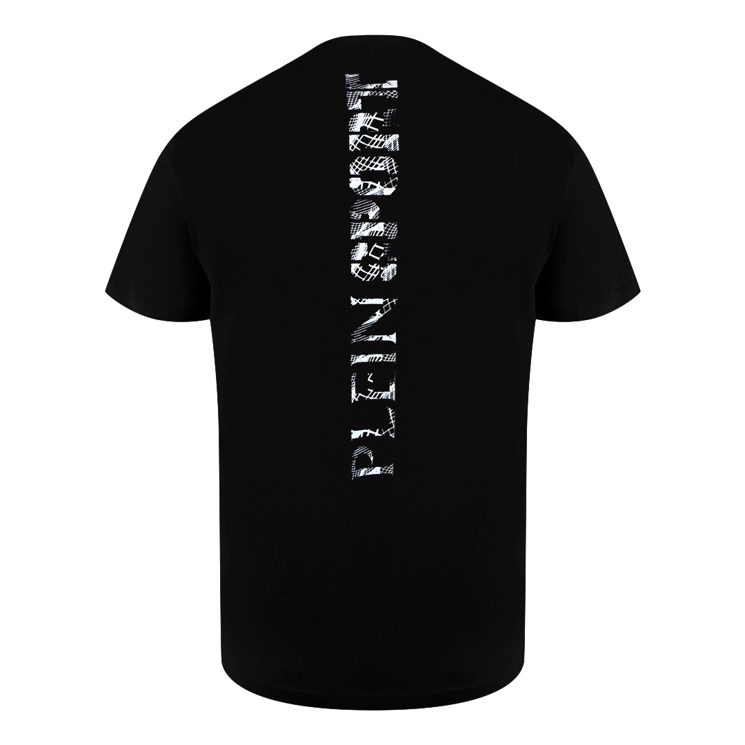 Plein Sport Mens Short Sleeve Round Neck Scratch Logo T-shirt in Dark Grey