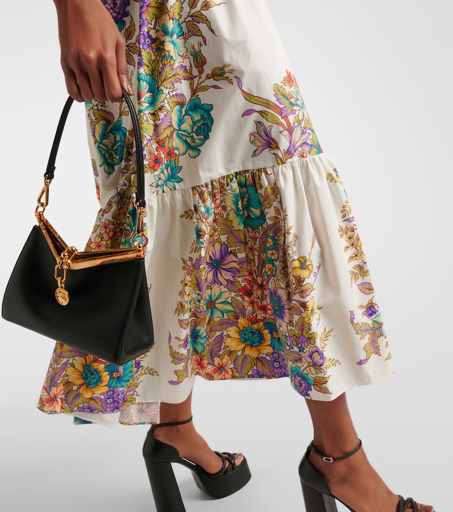 Floral cotton poplin maxi dress