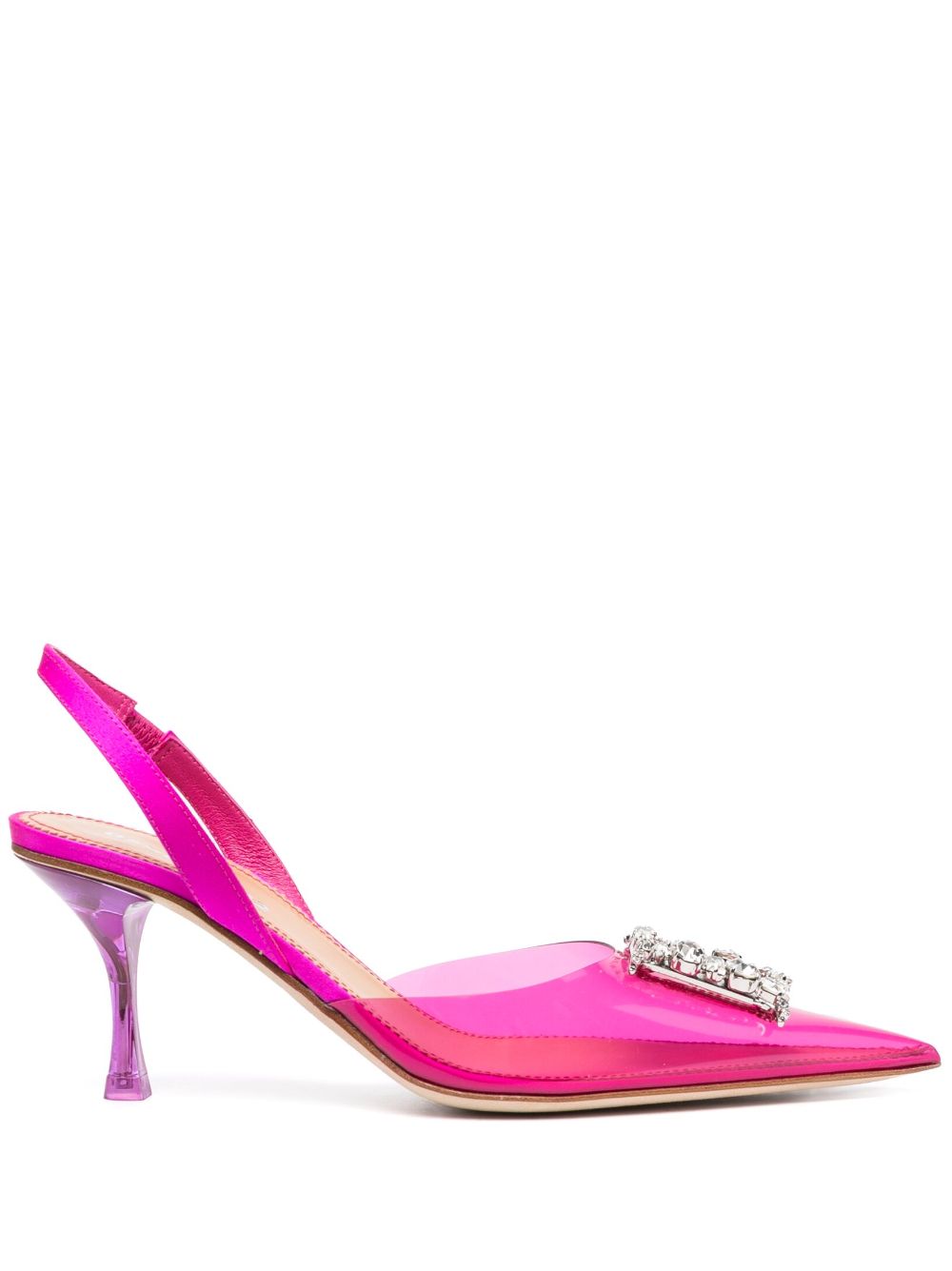 80mm embellished-logo slingback pumps - Pink