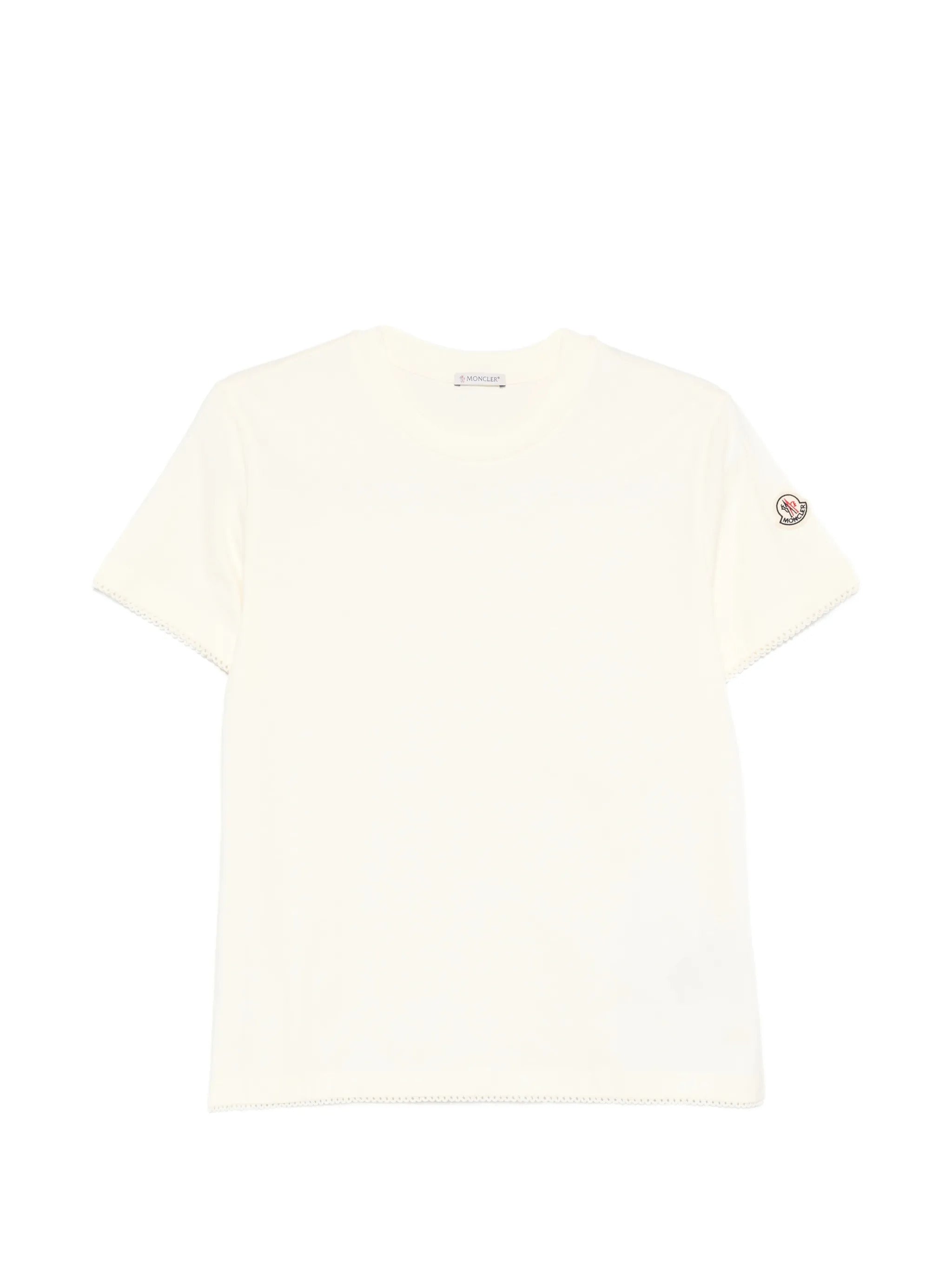 Ribbed Crewneck Short-Sleeve T-Shirt with Ribbed Cuffs and Hem (Size S)