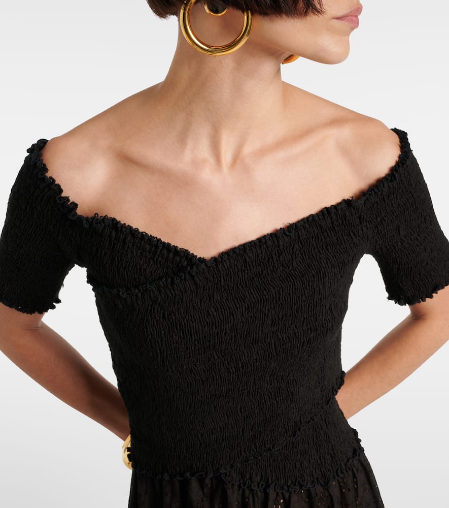 Soledad smocked cotton midi dress