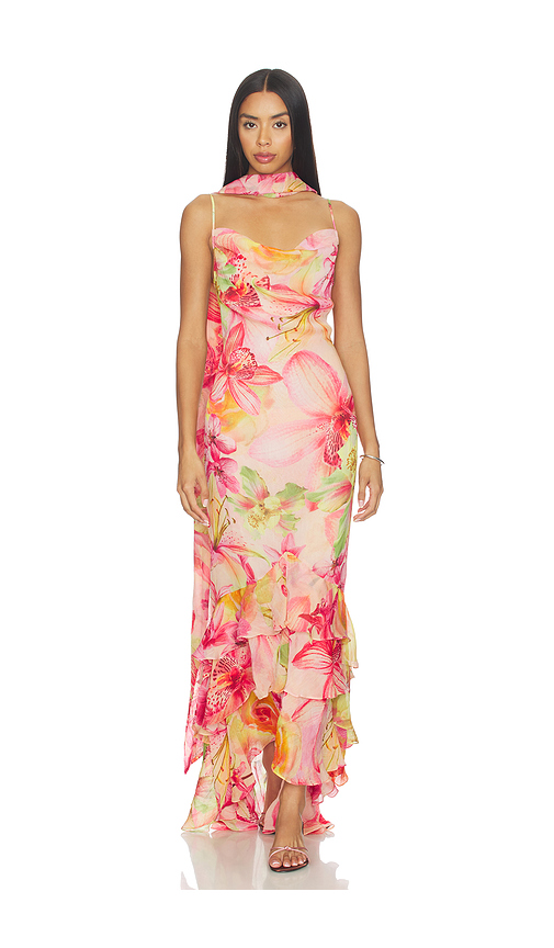 ROCOCO SAND Cowl Maxi Dress With Sash Pink in Pink. - XXL also in S