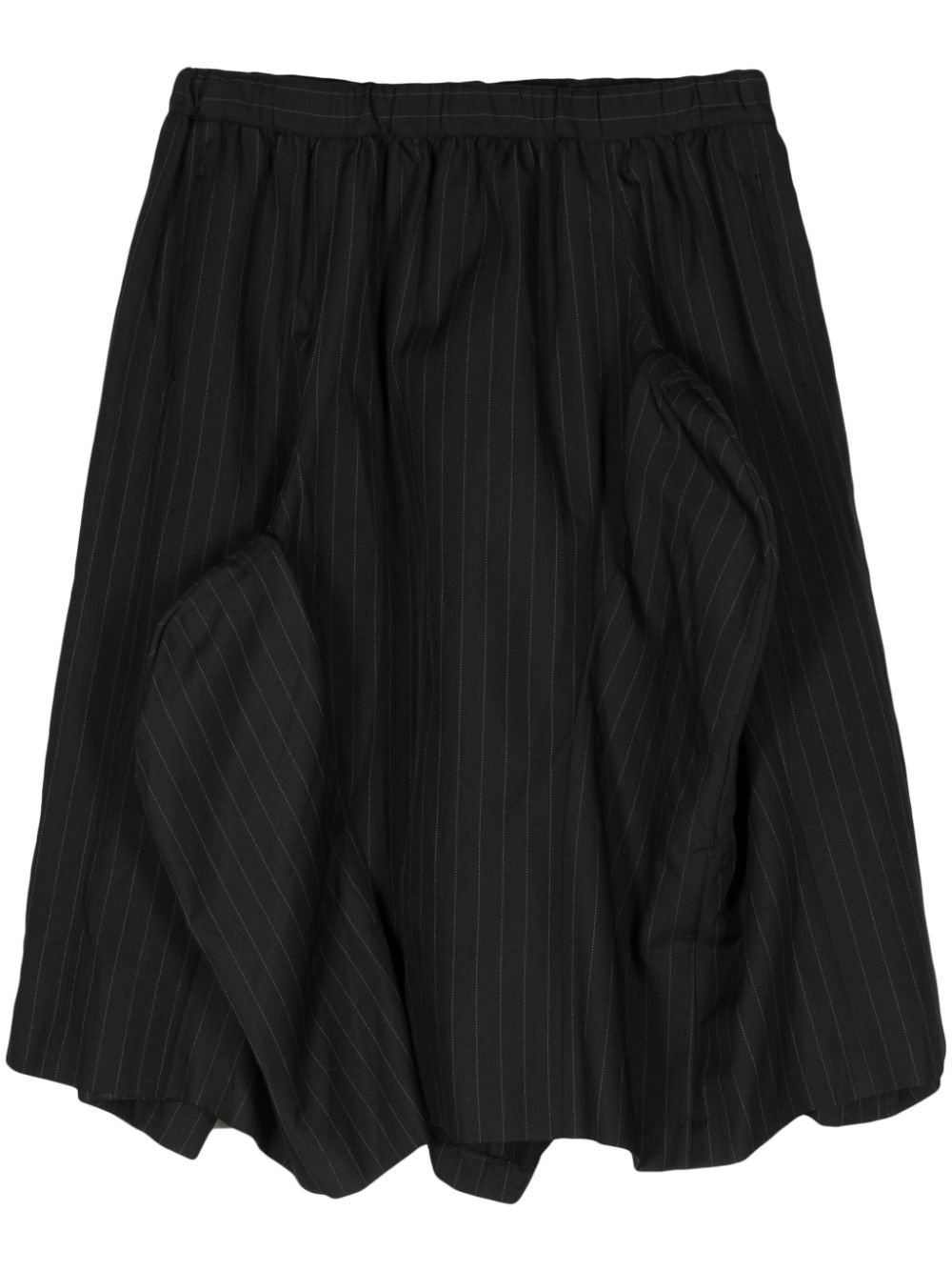 Asymmetric pinstriped skirt - Black