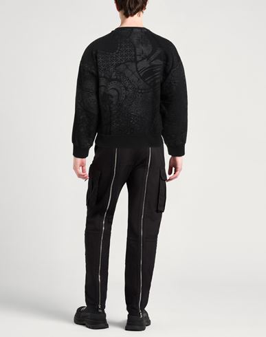Man Sweatshirt Black Size M Cotton, Elastane