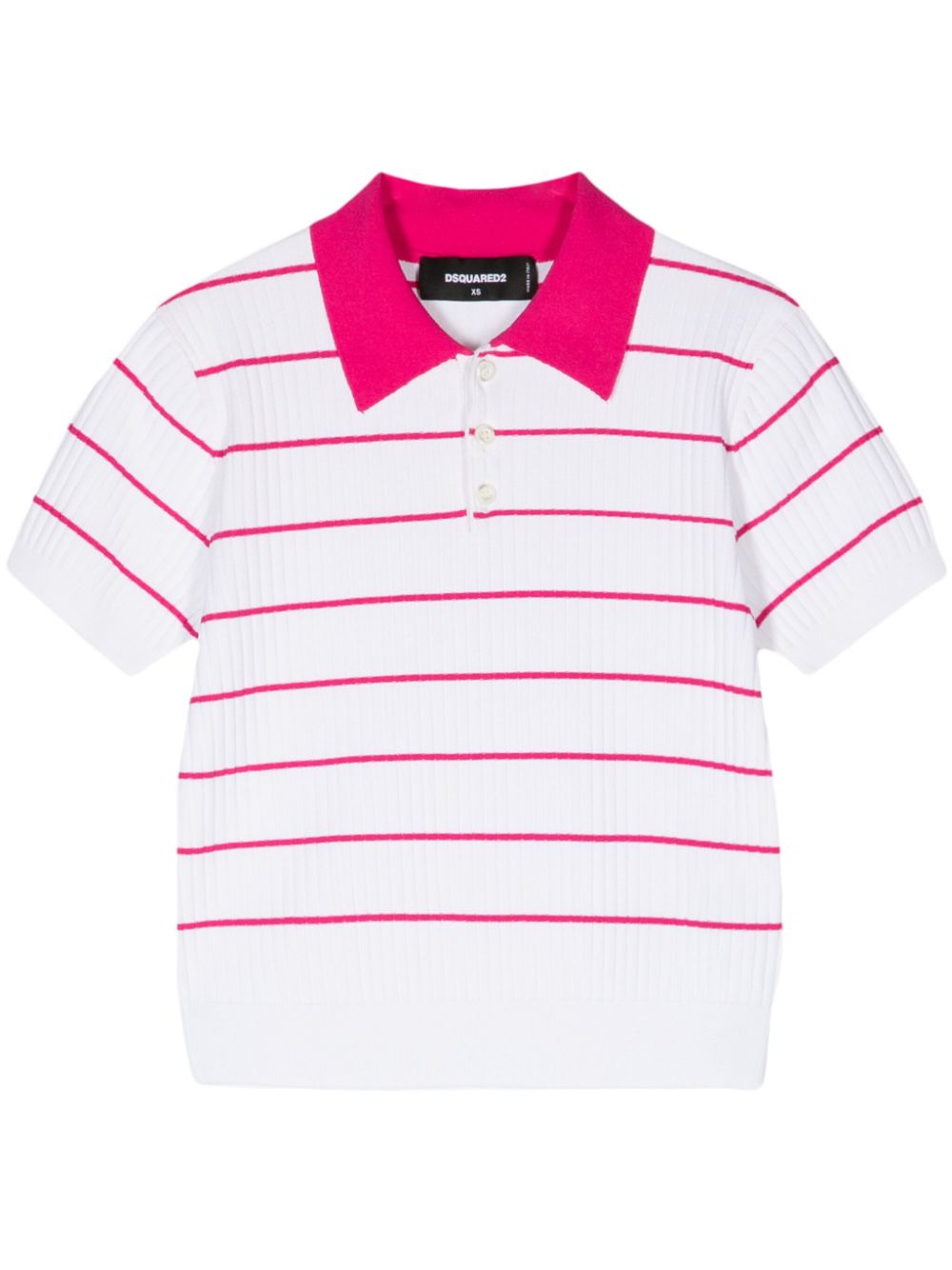 Logo-plaque knitted polo top - Pink