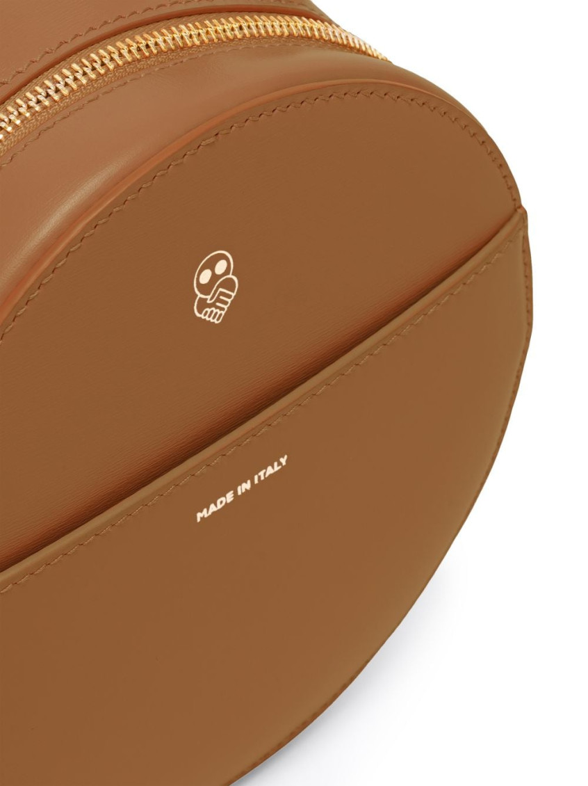 Round leather mini bag