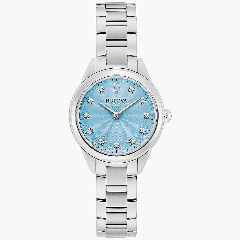 Sutton Quartz Diamond Blue Dial Ladies Watch 96P250