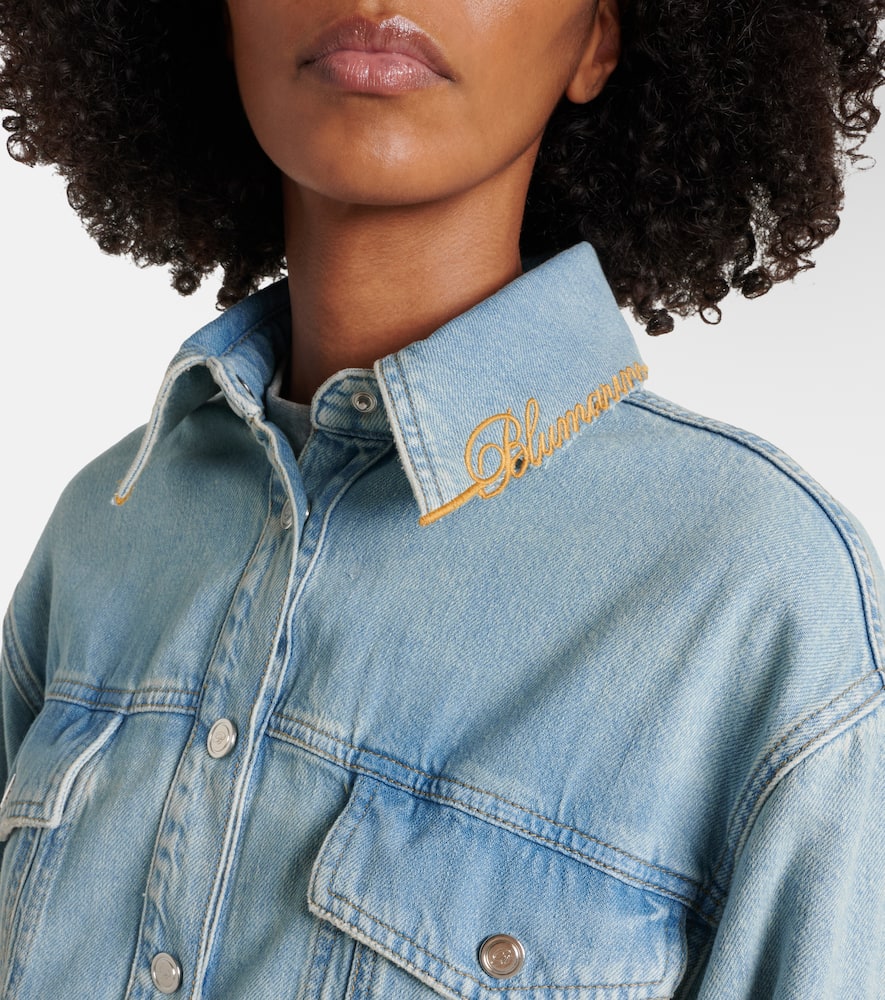 Embroidered denim overshirt