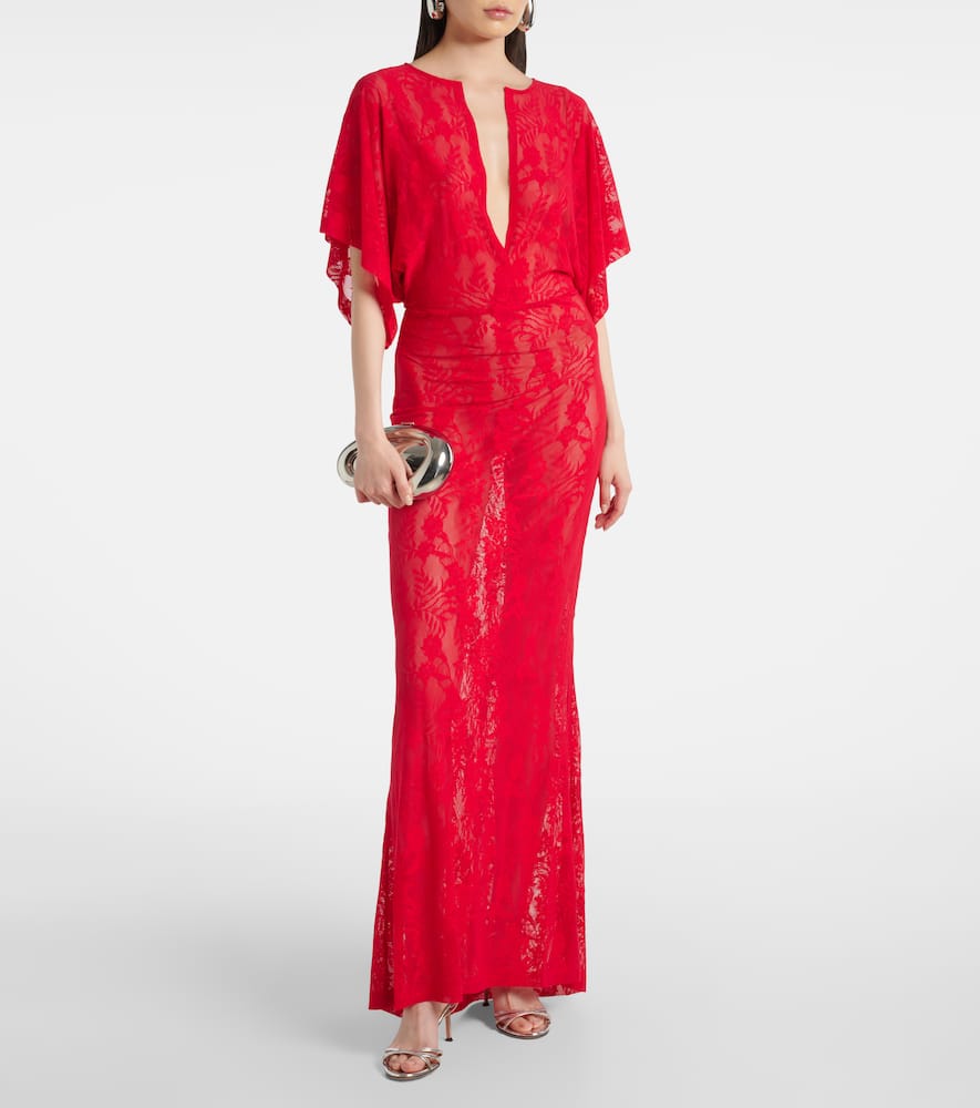 Norma Kamali Obie lace gown