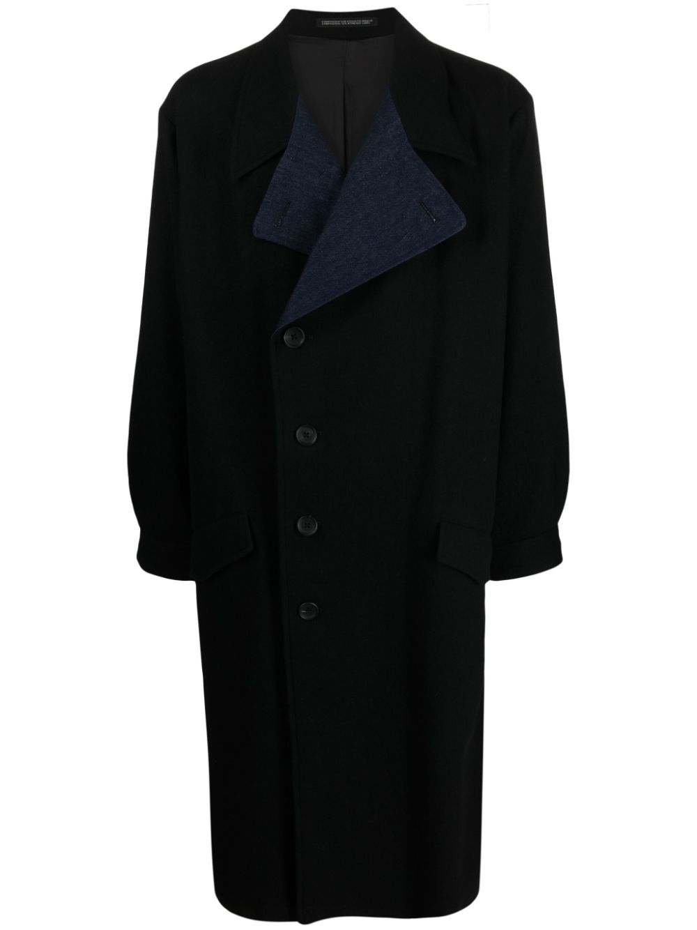Notched-lapel felted trench coach - Black
