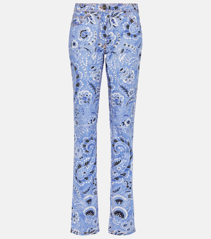 High-rise printed skinny jeans