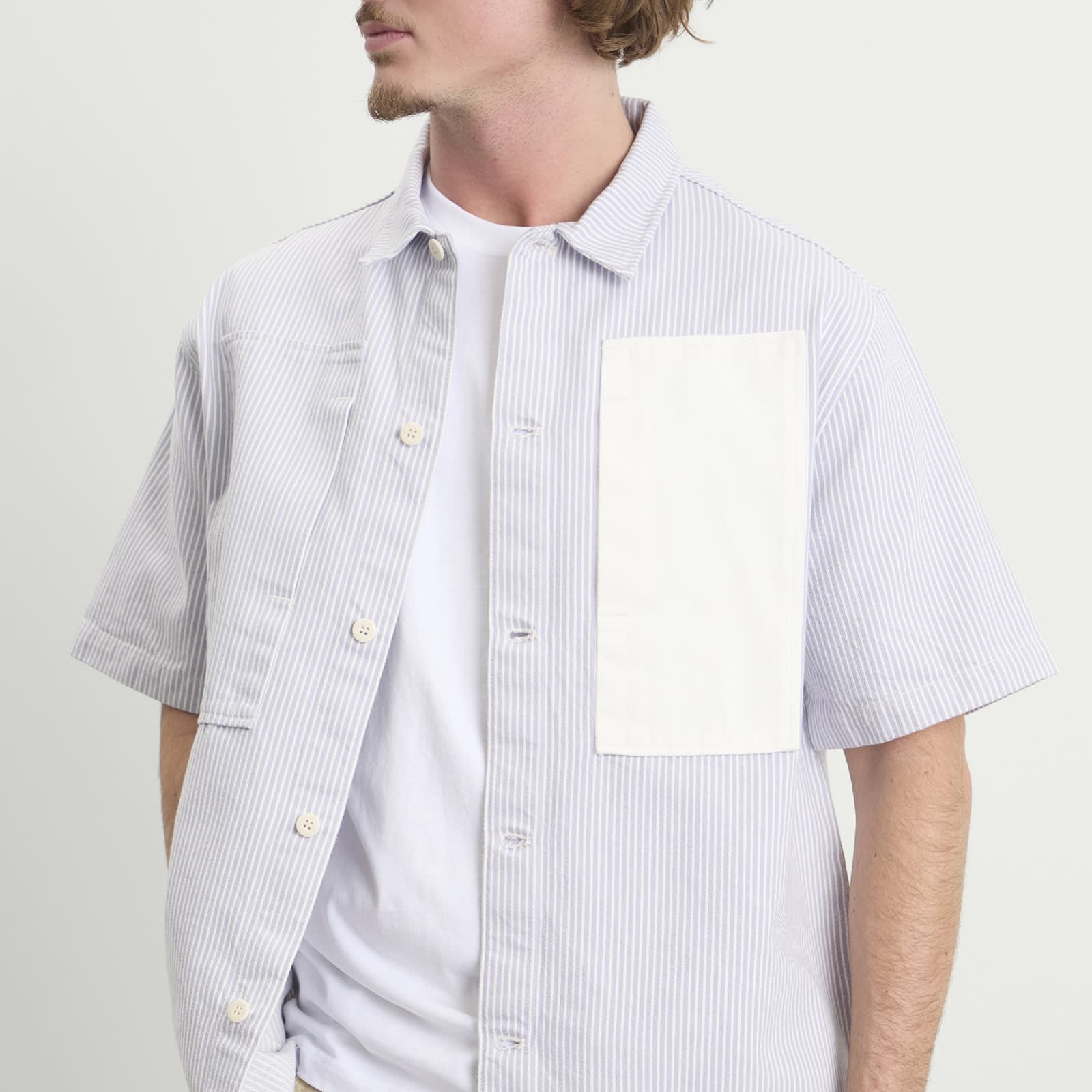 Men's Short Sleeve Painter Shirt Cosmic Purple Hickory