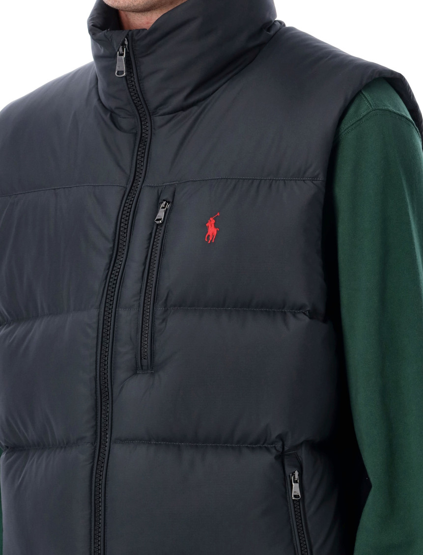 Black Polyester Sleeveless Jacket