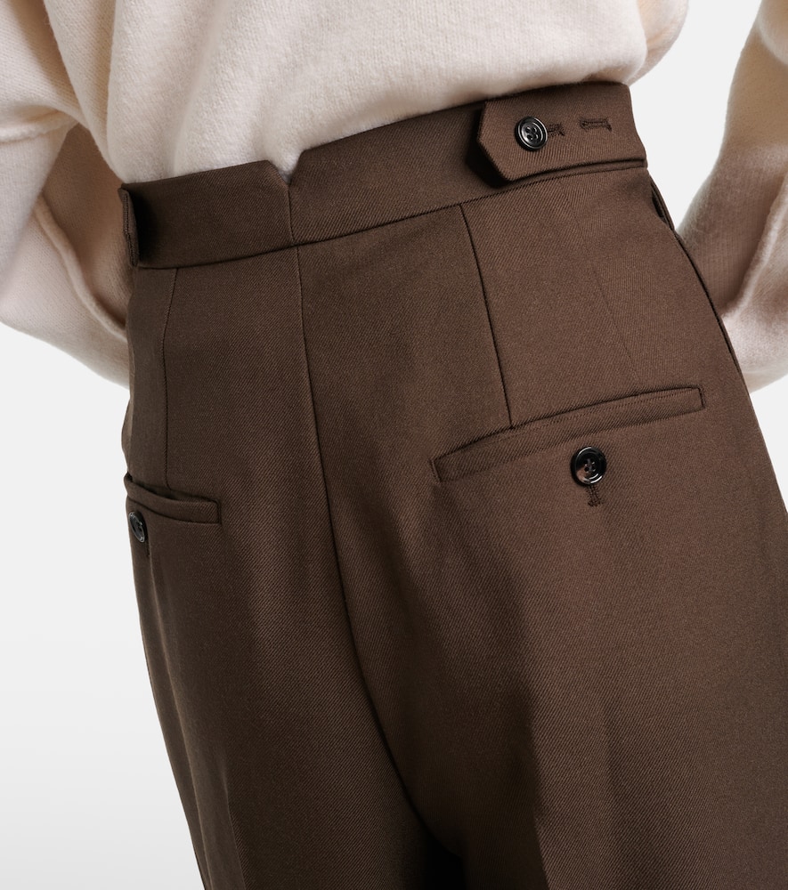 Virgin wool straight-leg pants