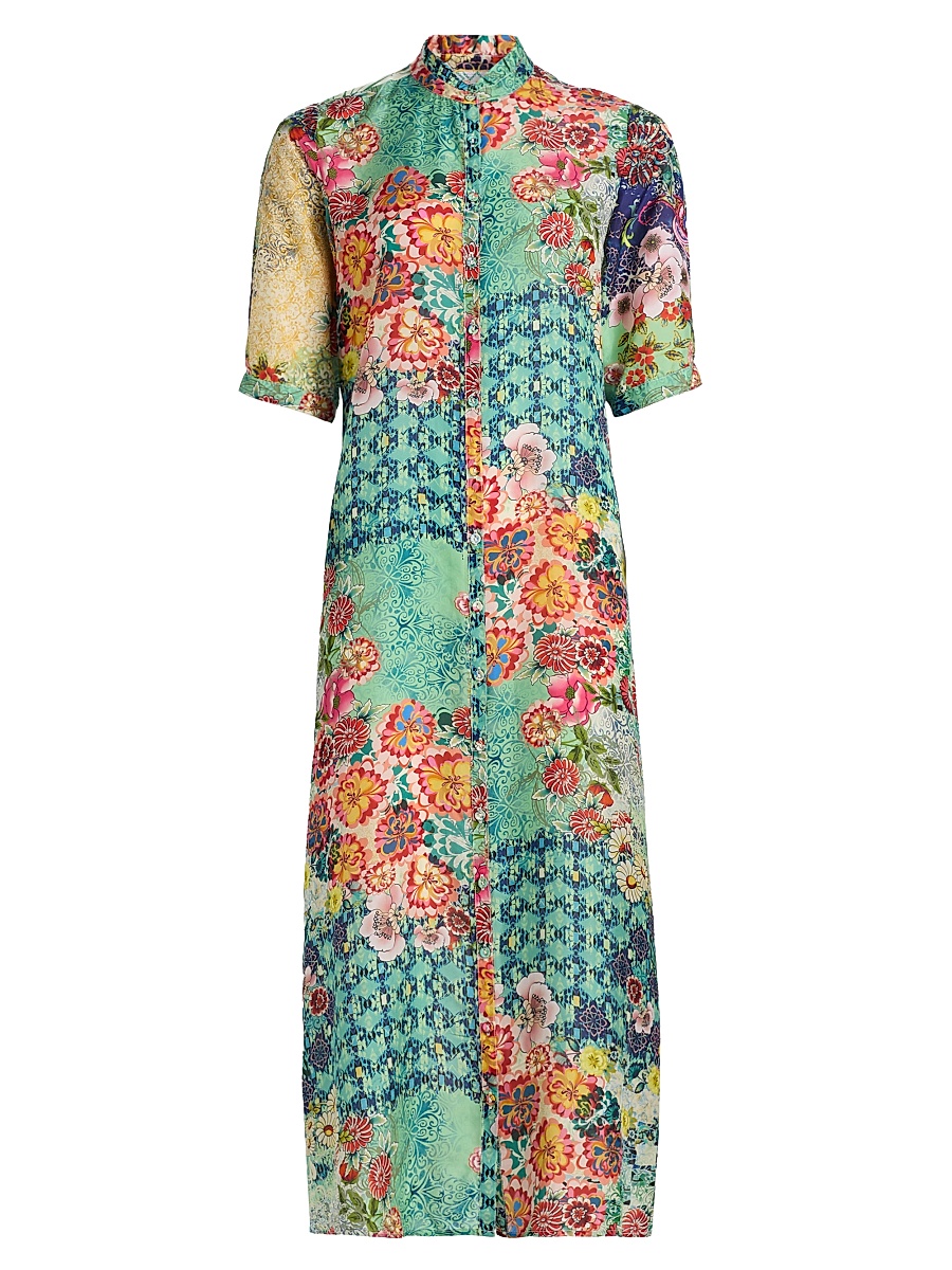 Women's Carlina Silk Midi-Shirtdress - Carlina Scarf