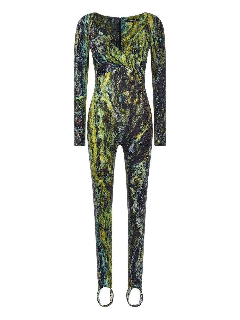 Roberto Cavalli marble-print jumpsuit - Green