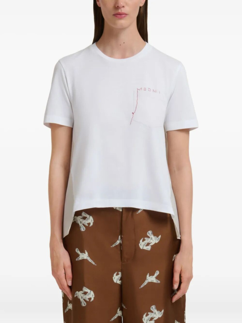 Cotton T-Shirt With Embroidered Logo