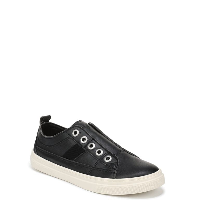 Women's Hangout Slip On Sneakers (Black Faux Leather)