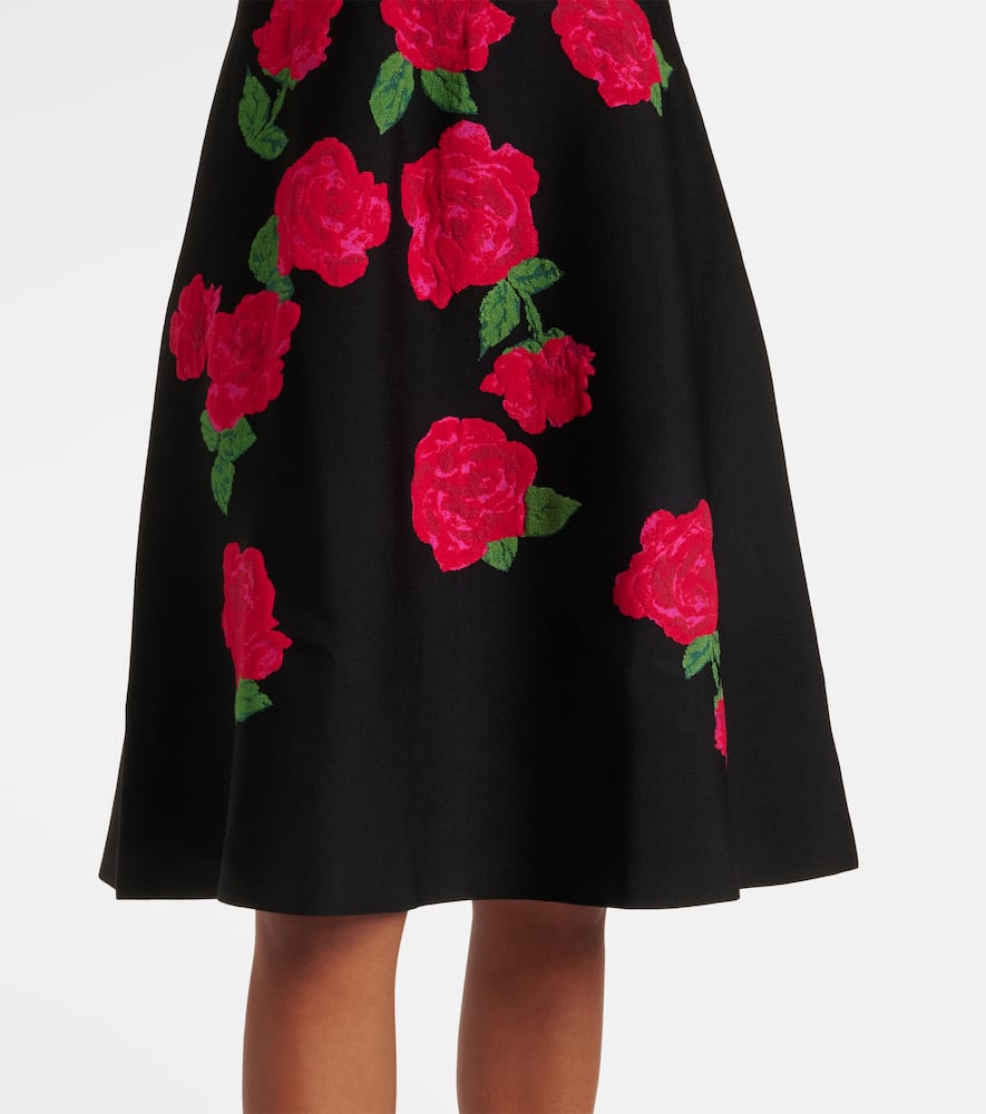 Floral jacquard midi dress